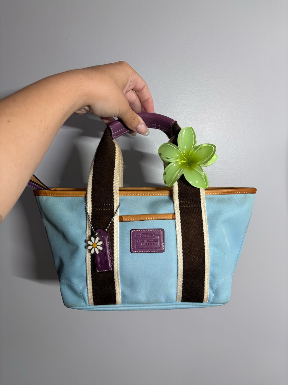 Vintage Y2K Coach Mini Hampton Bag in Blue Nylon